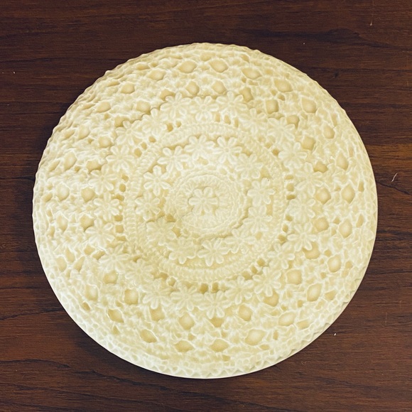 🌟2xHP🌟VTG 1970s Ceramic Lace Lidded Powder Jar - Picture 2 of 7